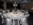 wedding reception tables dressed in silver