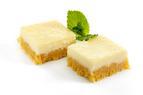 Two trays of baked cheesecake bites; pre-cut, 160 portions